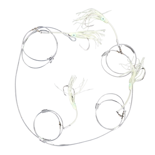 SUPER UV Puka Rig Oct Skt - 4 Hook Lumo