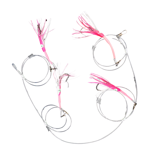 SUPER UV Puka Rig Oct Skt - 4 Hook Pink