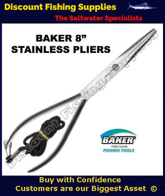 Baker Stainless Longnose Pliers 8" With Lanyard