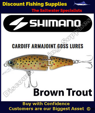 Shimano Cardiff Armajoint Trolling or Spinning Lure Brown Trout