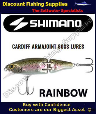 Shimano Cardiff Armajoint Trolling or Spinning Lure Rainbow