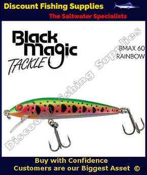 Black Magic BMax 60mm Trolling or Spinning Lure Rainbow