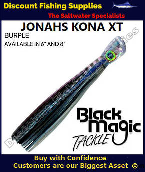 Black Magic Jonahs Kona XT Lure 8" Burple - Rigged