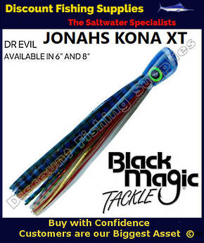 Black Magic Jonahs Kona XT Lure 8" Dr Evil - Rigged