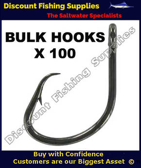 Loha Bulk Pack - MUTSU Hooks X 100 - Black - All Sizes