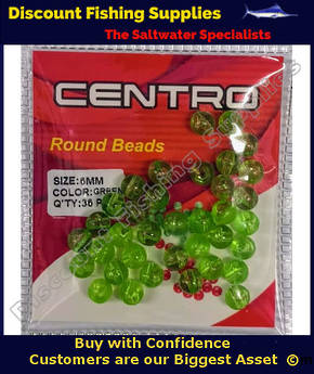 Centro Round Beads - Green Medium X 36