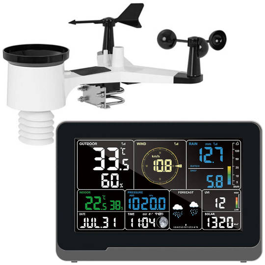 WS3980C-PROv2 TESA Prof 7.5 Inch Colour WIFI Weather Station with IOT Intelligent Linkage Control