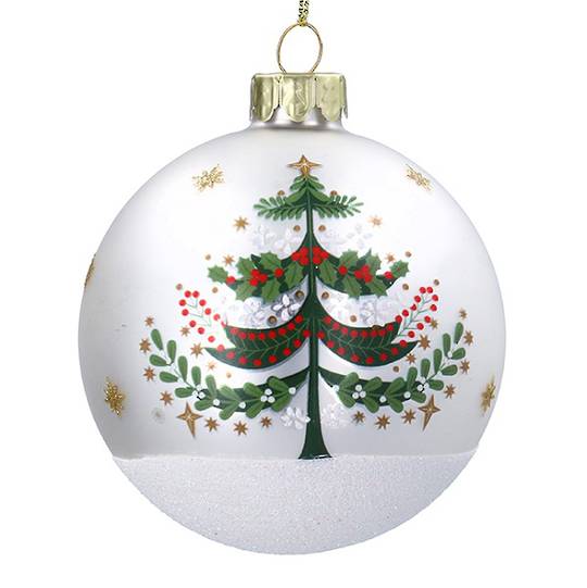 Glass Ball Matt White, Kinfolk Tree 8cm *ETA NOV