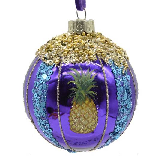 Glass Ball Purple, Fantasia Pineapple 8cm *ETA Nov