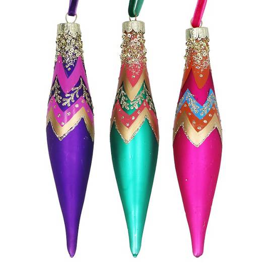 INDENT - Pack 12, Glass Drop Multi Colour, Fantasia 18cm