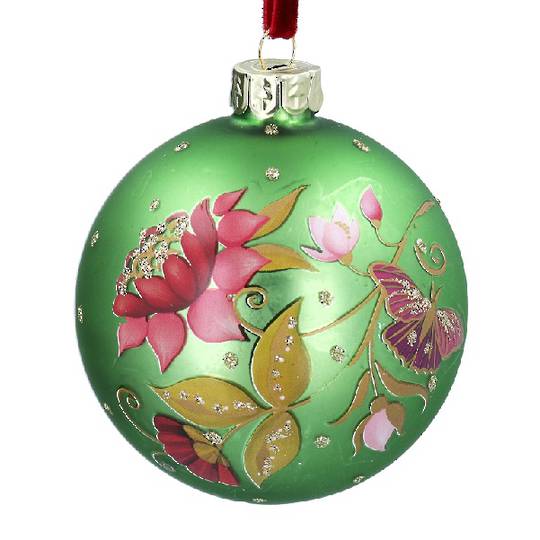Glass Ball Lime, Florabunda 8cm *ETA NOV