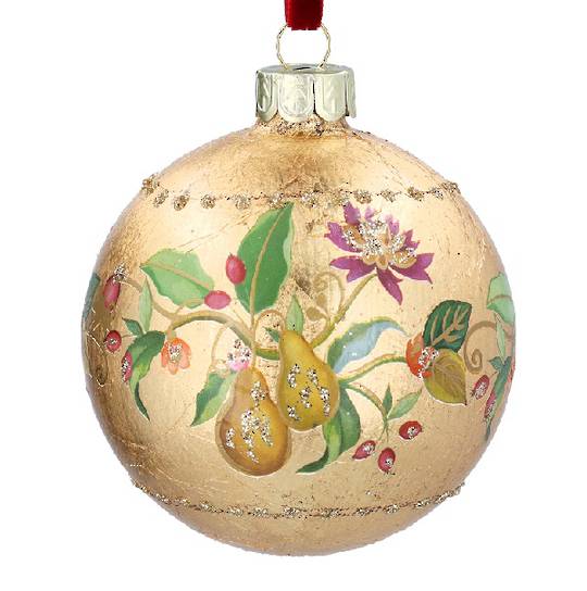 Glass Ball Gold, Florabunda Pears 8cm *ETA NOV