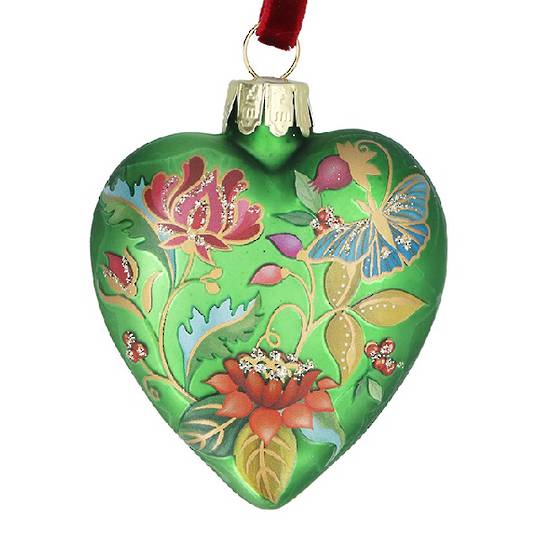 Glass Heart Lime, Florabunda 7cm *ETA NOV