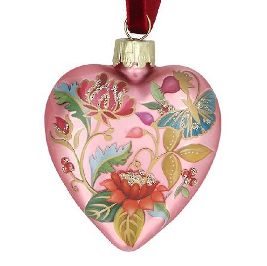 Glass Heart Dusky Pink, Florabunda 7cm *ETA NOV