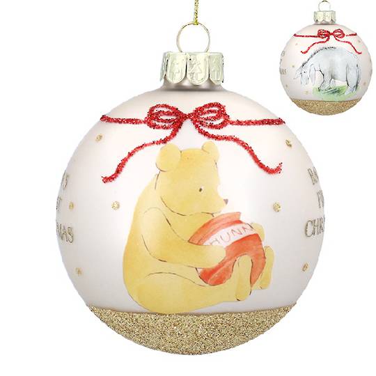 Glass Ball Pearl, Winnie-The-Pooh Baby's 1st Christmas 8cm *ETA Nov