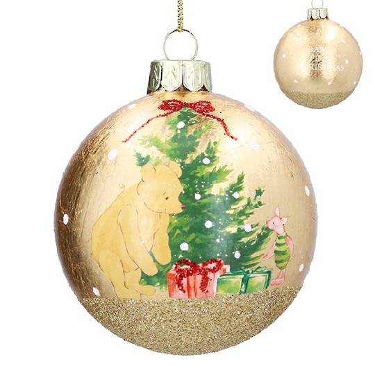 Glass Ball Gold, Winnie-The-Pooh Baby's First Christmas 8cm *ETA Nov