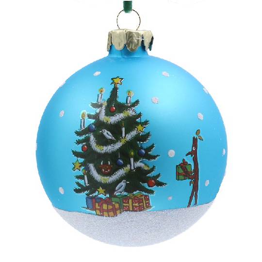 Glass Ball Aqua, Stickman & Tree 8cm *ETA Nov