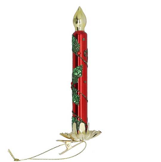 Glass Clip, Red Candle 14cm *ETA Nov