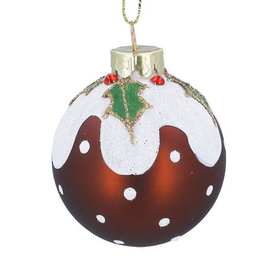 INDENT - Pack 12, Glass Ball Small Brown, Pudding 6cm