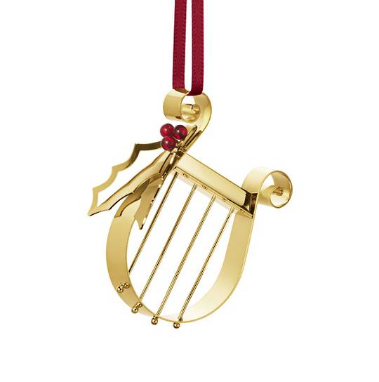 Georg Jensen Holiday Ornament, Harp, Gold 2026 *ETA NOV