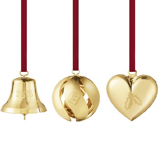 INDENT - Georg Jensen Annual Ball, Bell, Heart, Set 3 Gold 2026