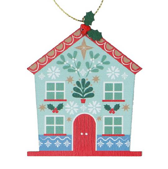 Wood Alpine Kinfolk Teal House 8cm *ETA Nov