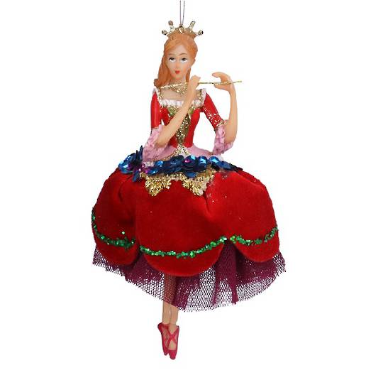 Resin Nutcracker Ballerina Princess, Red Velvet Skirt 19cm *ETA Nov
