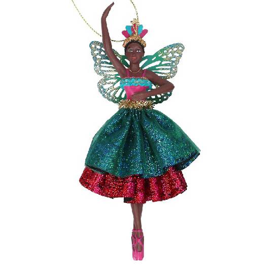 Resin Tan Fairy with Crown, Teal Skirt 16cm *ETA Nov