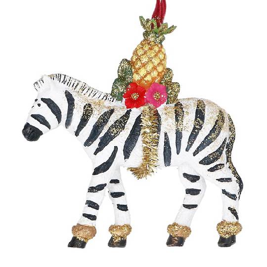 Resin Fantasia Zebra, Fruit Saddle 9cm *ETA Nov