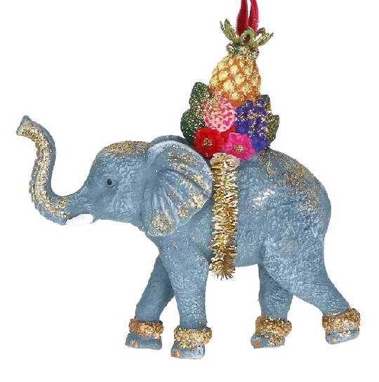 Resin Fantasia Elephant, Fruit Saddle 9cm *ETA Nov