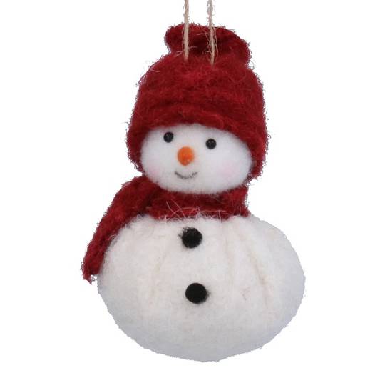 Fabric Snowman Red Hat & Scarf 10cm *ETA Nov