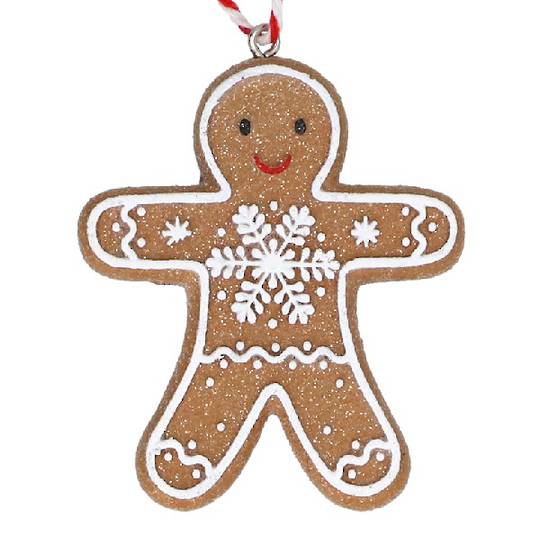 Resin Cookie Gingerbread Man, Iced Snowflake 6cm *ETA Nov