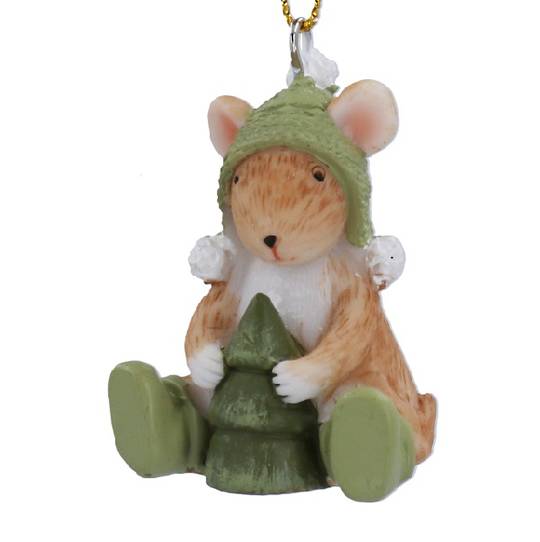 Mini Resin Xmas Mouse, Tree 4cm *ETA Nov
