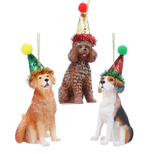 INDENT - Pack 3, Resin Dogs, Part Hat 12cm