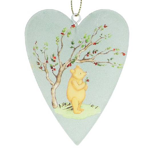 Tin Heart Teal, Winnie-The-Pooh (& Eeyore on Back) 10cm *ETA Nov
