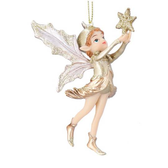 Resin Pixie with Star, Cream & Gold 9cm *ETA Nov