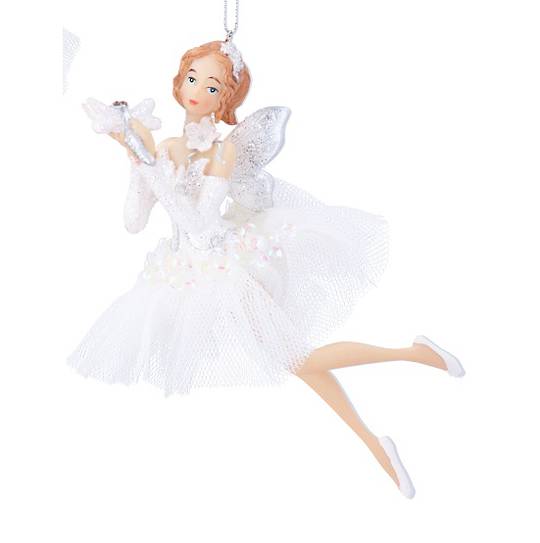 Resin & Fabric Butterfly Fairy, White Skirt 15cm *ETA Nov