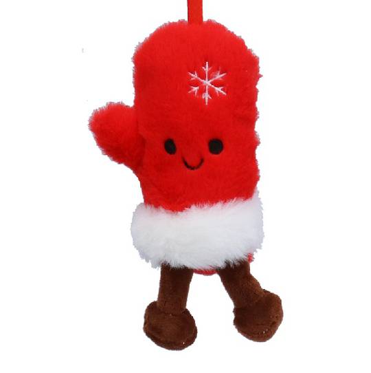 Fabric Plush Happy Christmas Mitten 12cm *ETA Nov