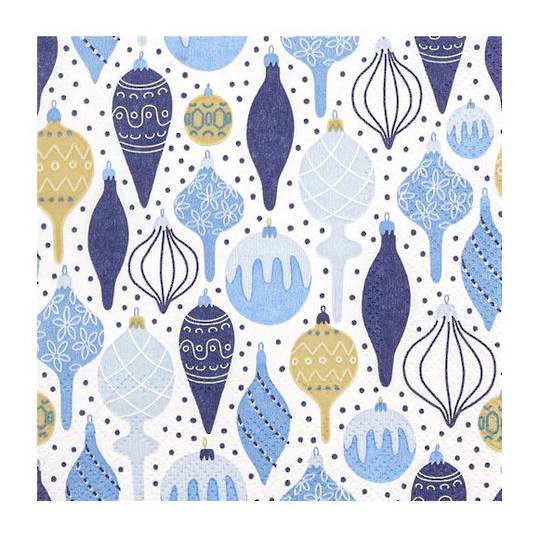 Cocktail Paper Napkins 25cm, Tree Deco Frosty