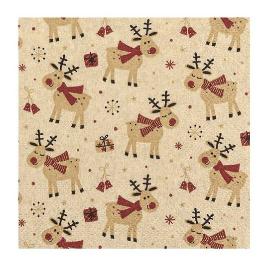 Cocktail Paper Napkins 25cm Eco, Lovely Deer