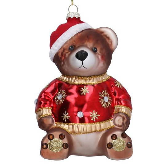 INDENT - Glass Teddy Bear, Maxi Regal 16cm