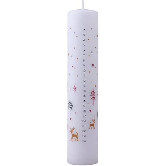 Advent Candle White, Christmas Fun 25cm *ETA NOV