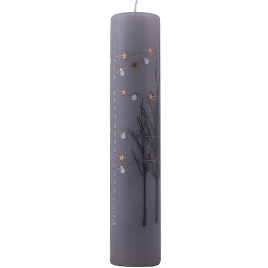 Advent Candle Grey, Trees 25cm *ETA NOV