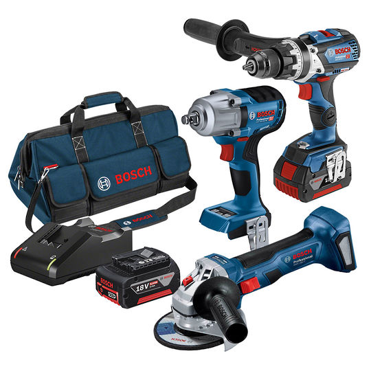 Bosch 3pc 18V Drill/Wrench/Grinder