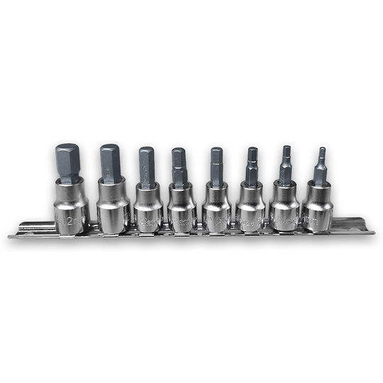 Hans 3/8Dr 8pc HexBit Socket Set 3-12mm