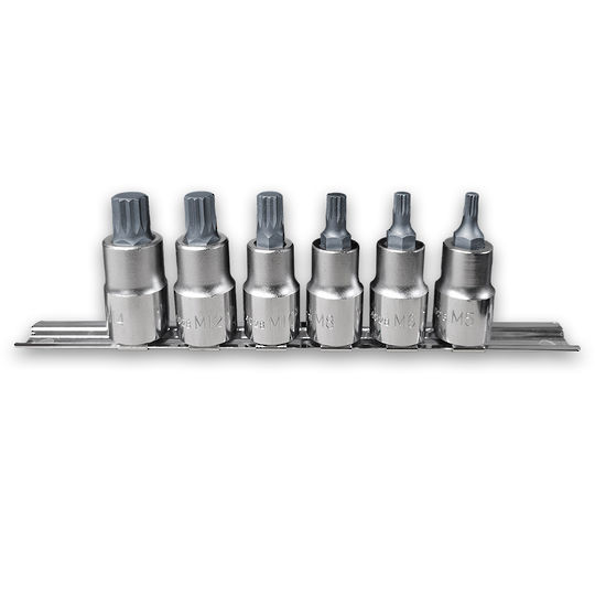 Hans 1/2Dr 6pc Spline Socket Set Rail