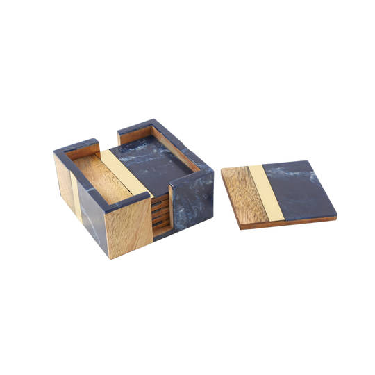 CLOUD & BRASS COASTER SET/6