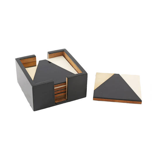 DELTER GILDED COASTER SET/6  SQUARE