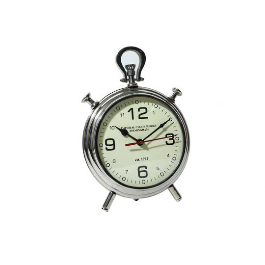 IMPERIAL TABLE CLOCK BRUSHED NICKEL