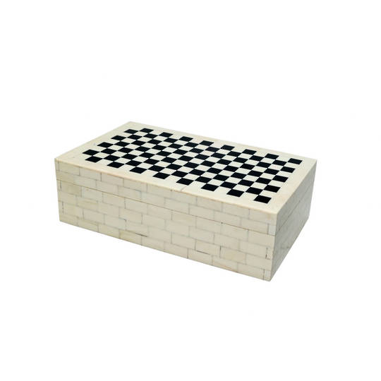 CHEQUERBOARD RESIN KEEPSAKE BOX LGE